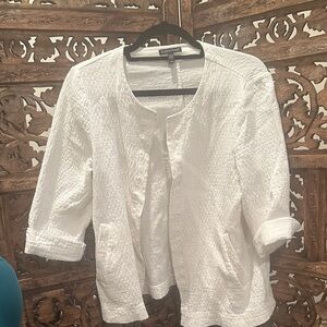 Eileen Fisher White Textured Jacket size M